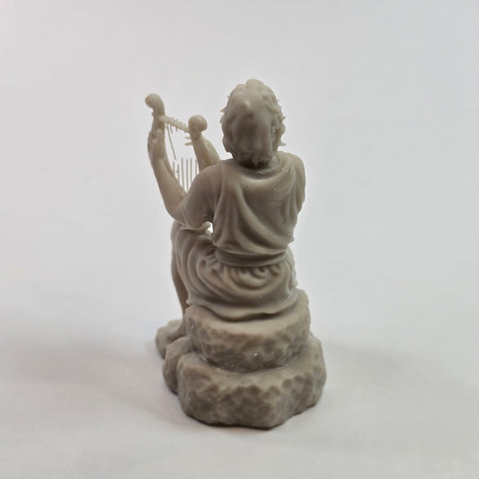 Seated David with Harp – 60 mm Tall Resin Miniature