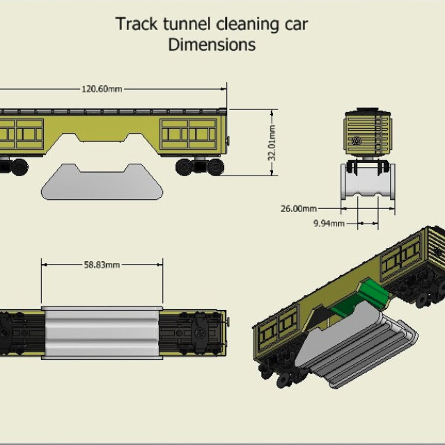 N Scale “Tunnel” Dust Buster Track Cleaning Kit – With Cleaning Foot | For Hard-to-Reach Areas