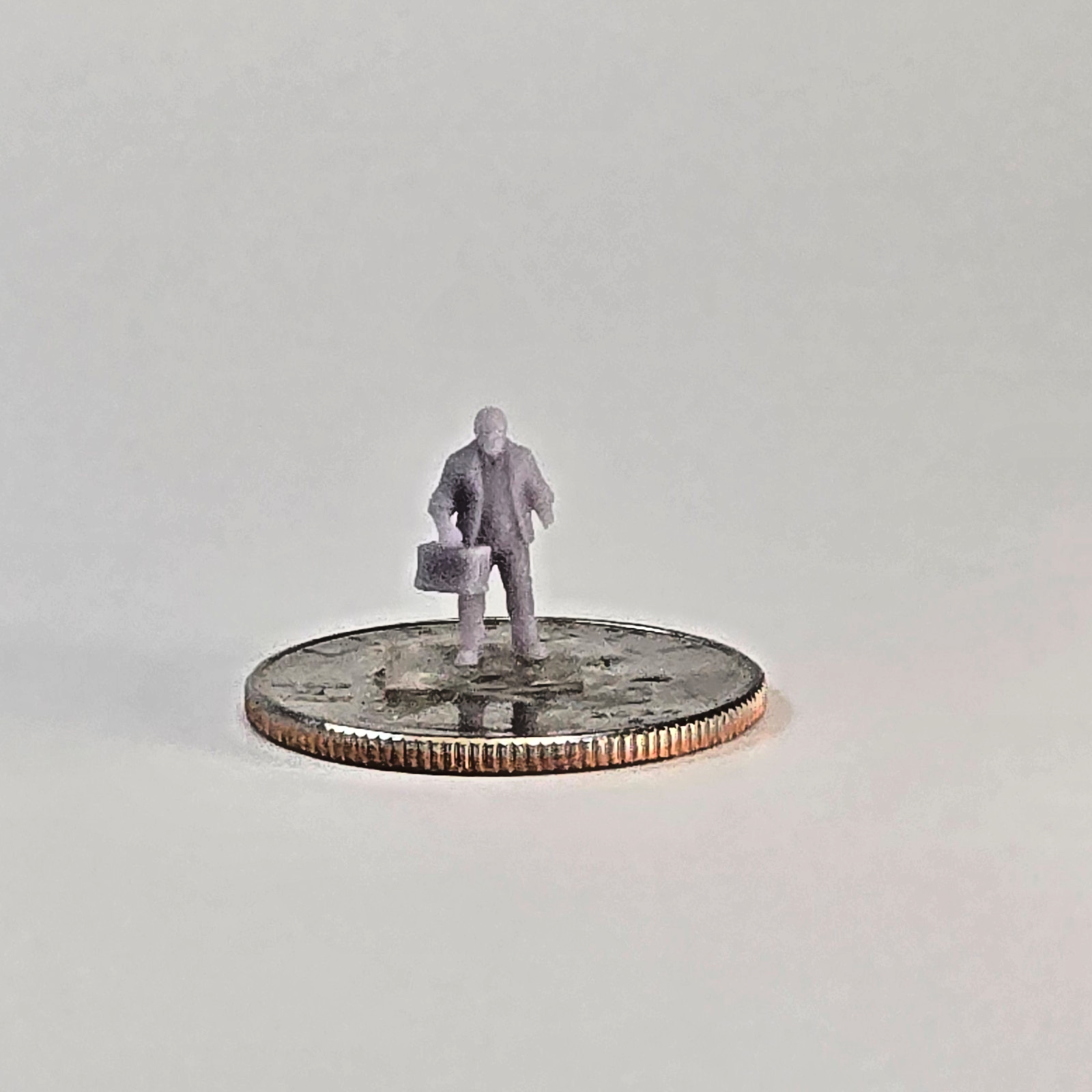 N Scale Dock Worker Miniature – Unpainted Resin Figure with Bag for Train Layout