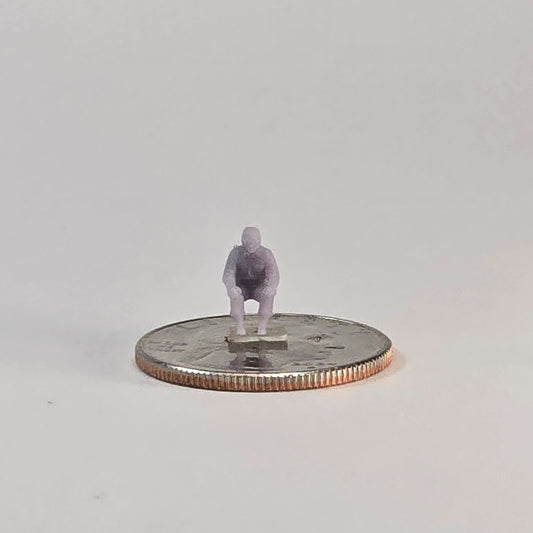 N Scale 12mm Seated Pilot Figure – Unpainted Miniature for Aircraft Dioramas