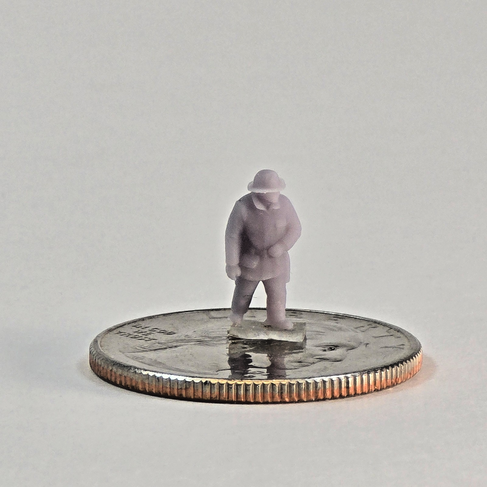 N Scale Fireman Miniature – Unpainted Resin Figure for Model Railroad, Diorama, 