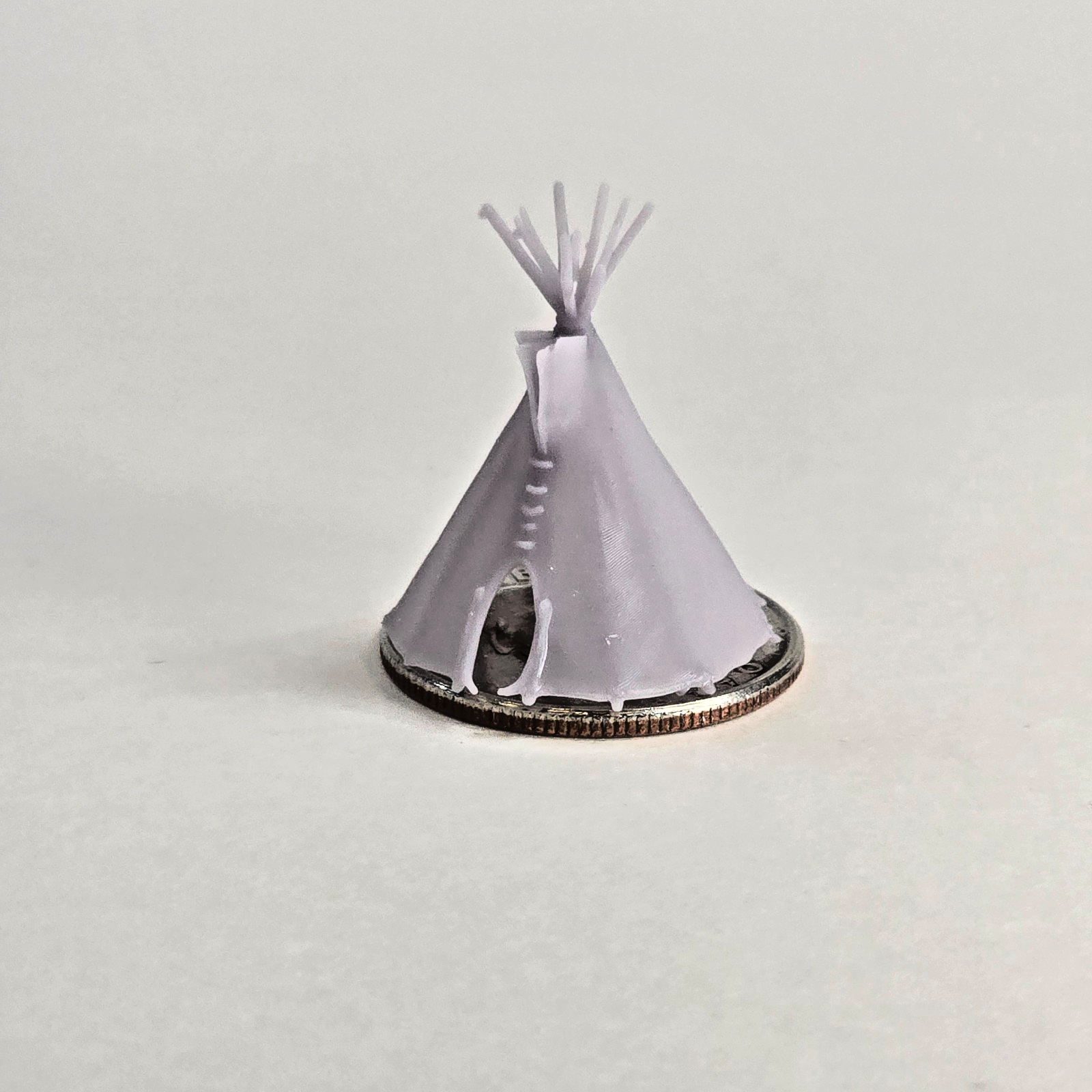 N Scale Tipi with Detail Poles – Unpainted Resin Native Shelter for Dioramas
