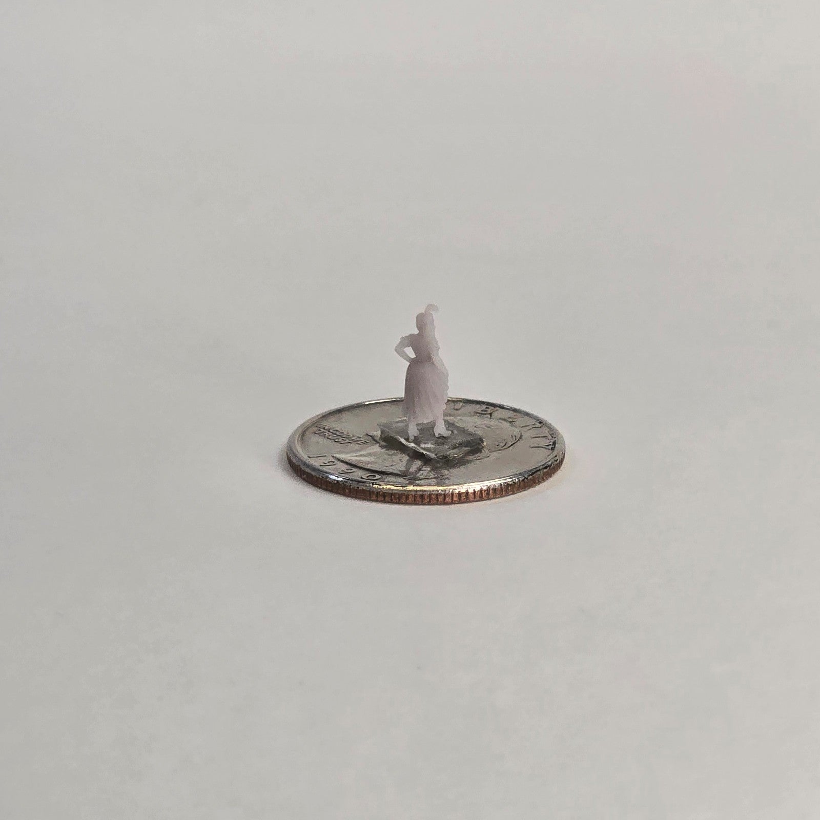 N Scale 12mm Western Dancer – Unpainted Resin Female Figure for Dioramas