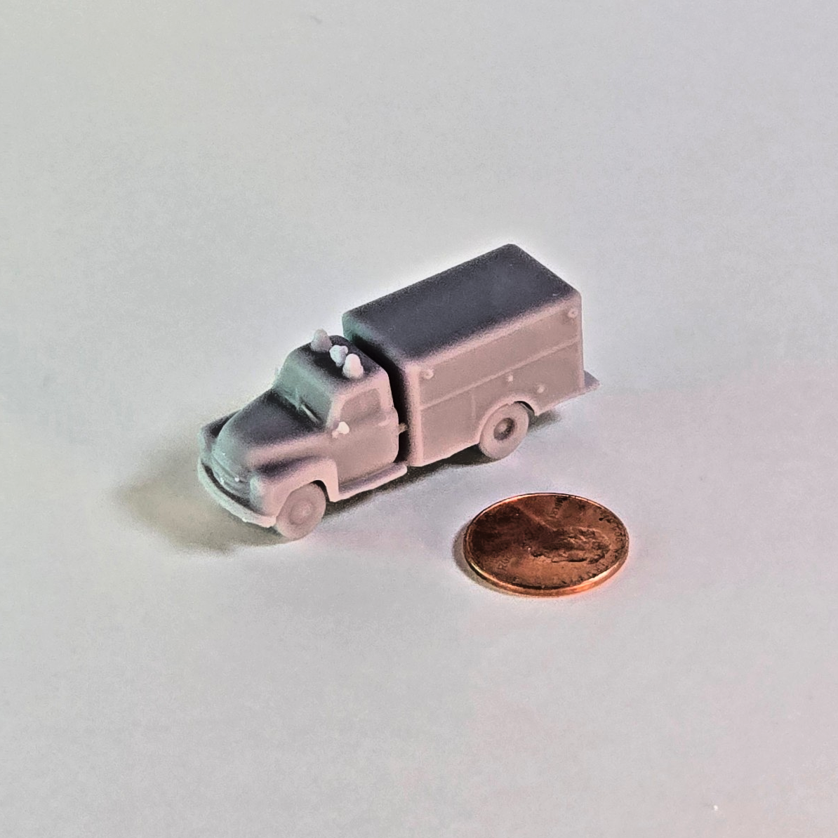 N scale Rescue Truck – Vintage Emergency Vehicle Resin Miniature for Diorama
