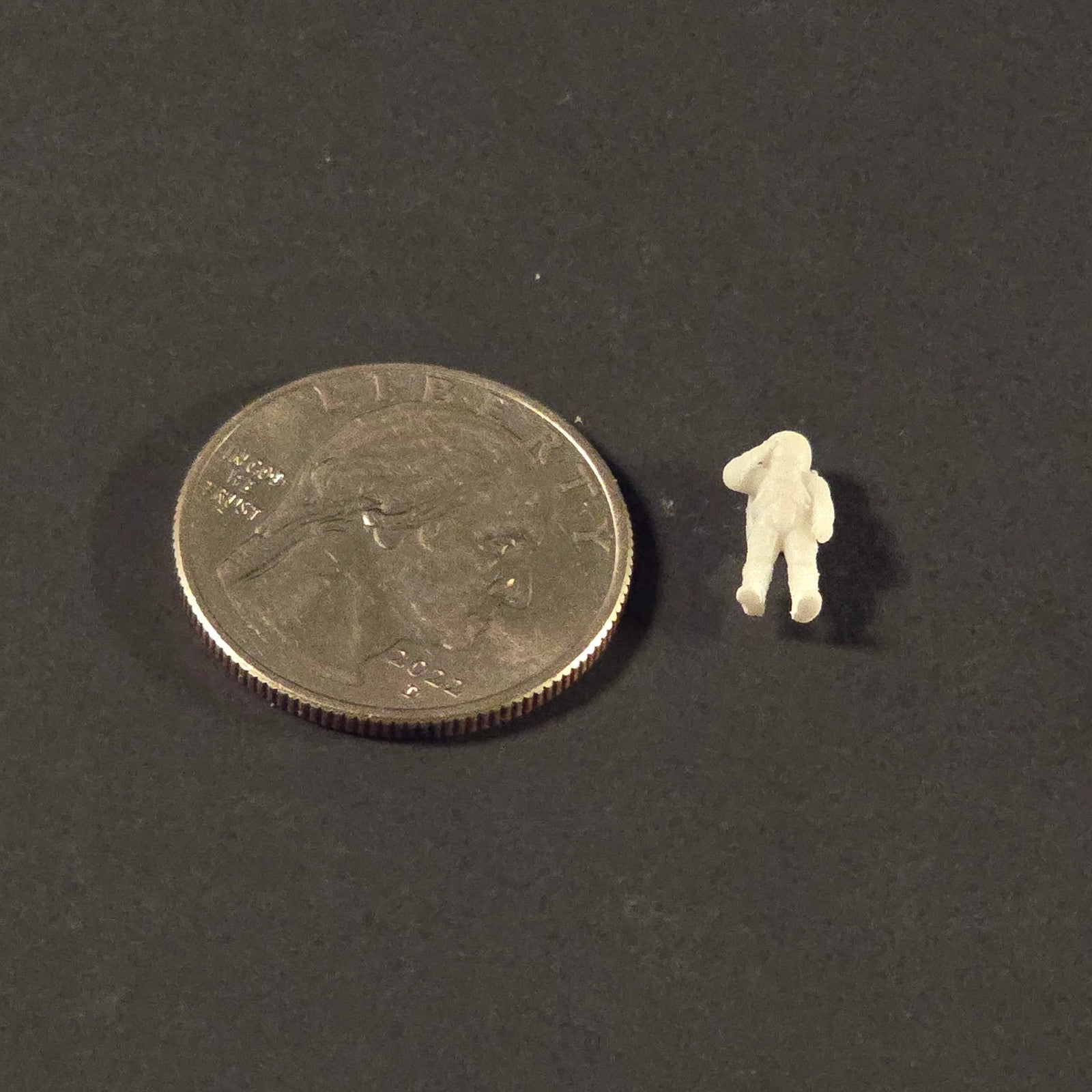 Miniature Apollo Astronaut Saluting in Sculptural Resin (Unpainted) prop