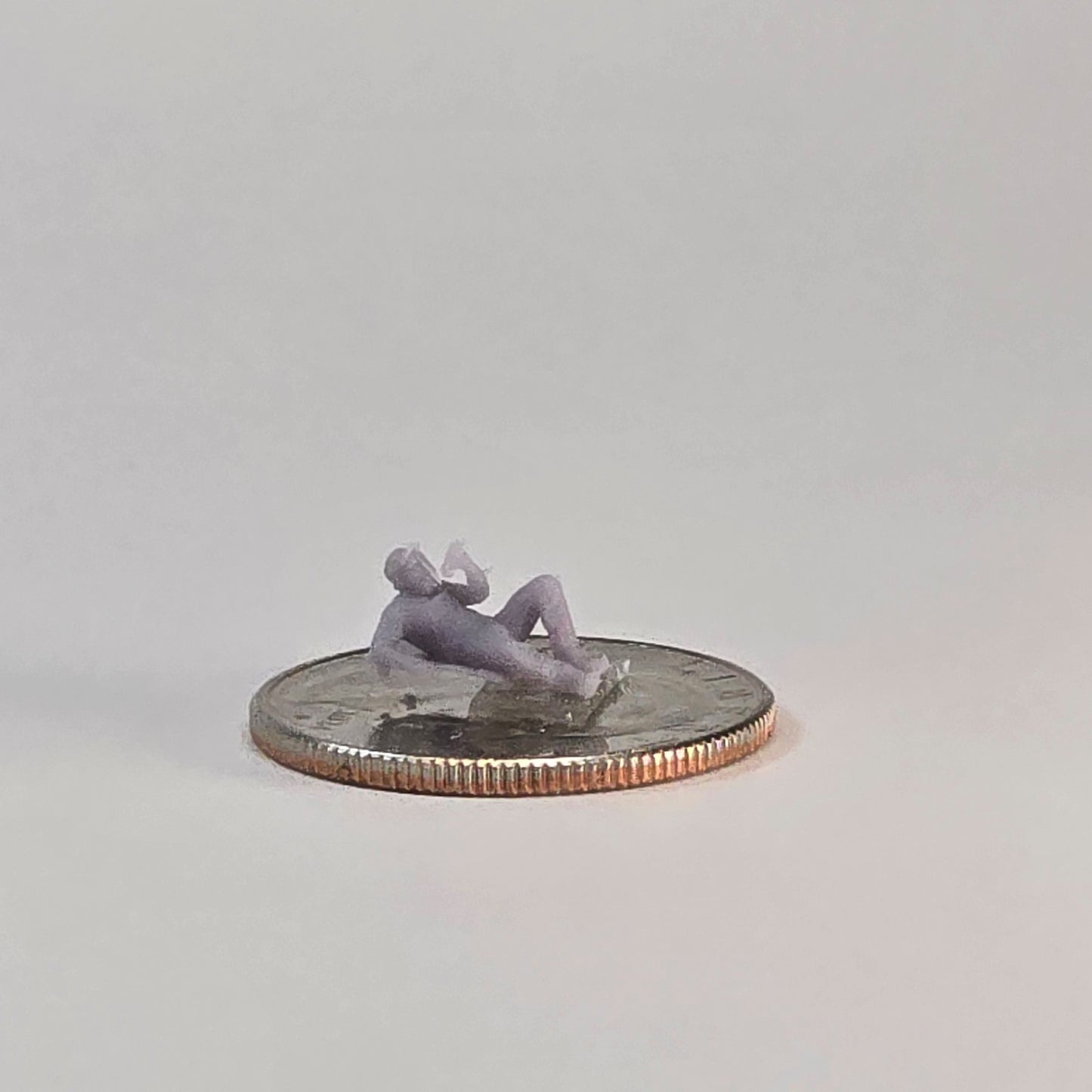 N Scale 12mm Mechanic Laying with Tool – Unpainted Garage or Train Scene Figure