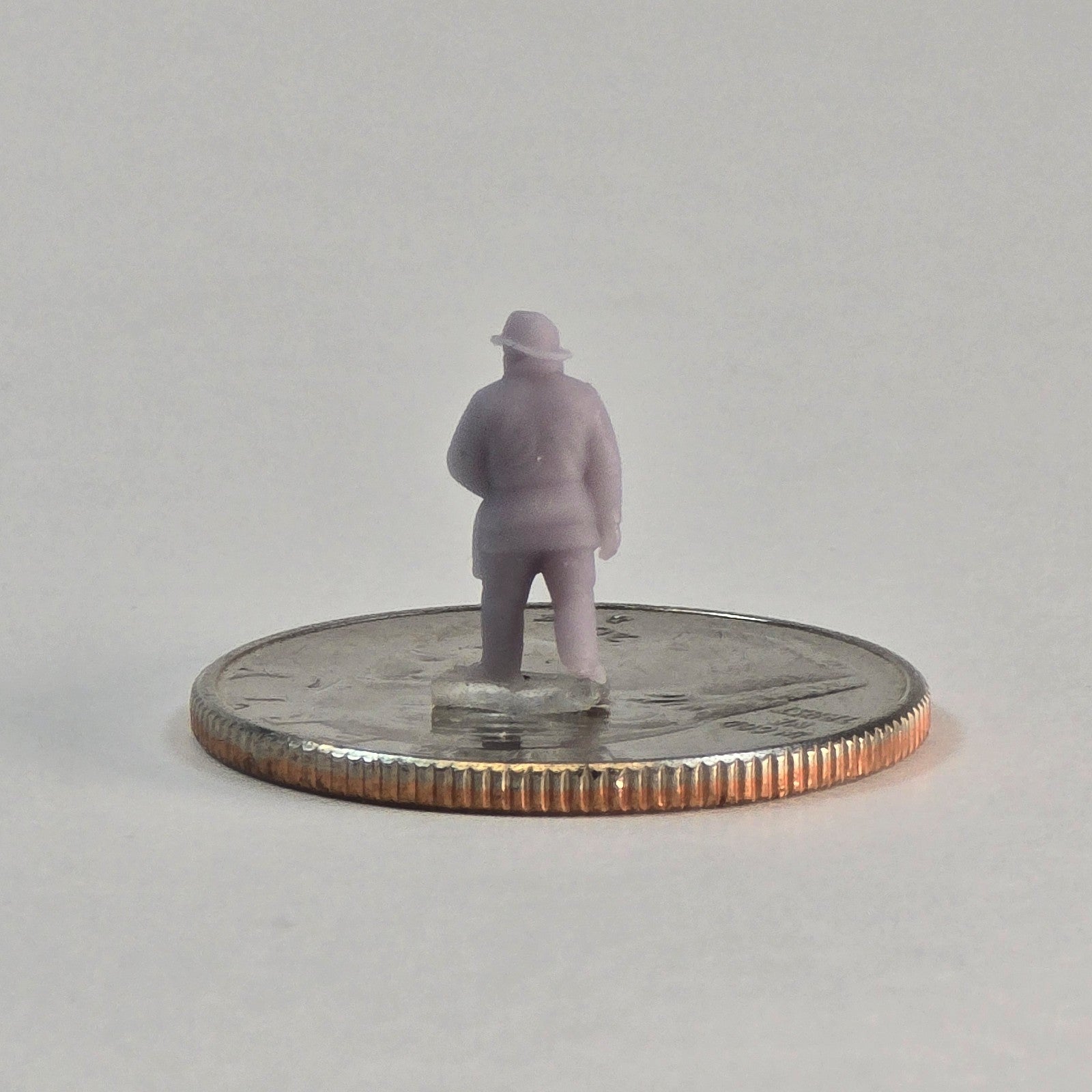 N Scale Fireman Miniature – Unpainted Resin Figure for Model Railroad, Diorama, 