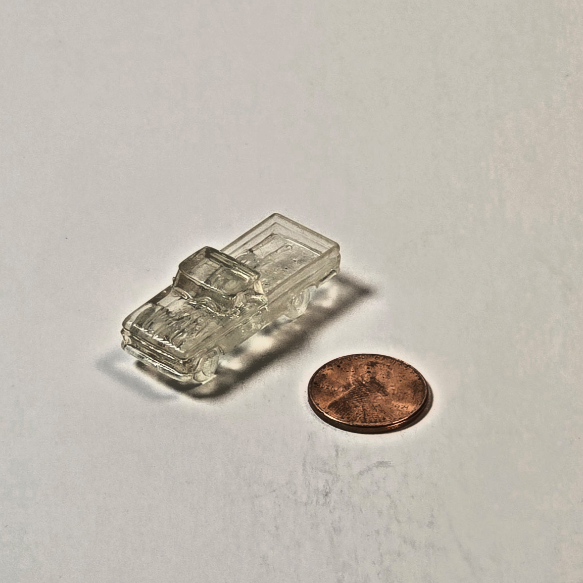 N Scale Clear C10 Pickup Truck – Unpainted Resin for Dioramas & LED Builds