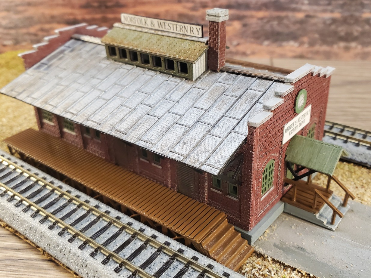 N Scale Norfolk & Western Freight Depot | Hand-Built Museum Replica | Led