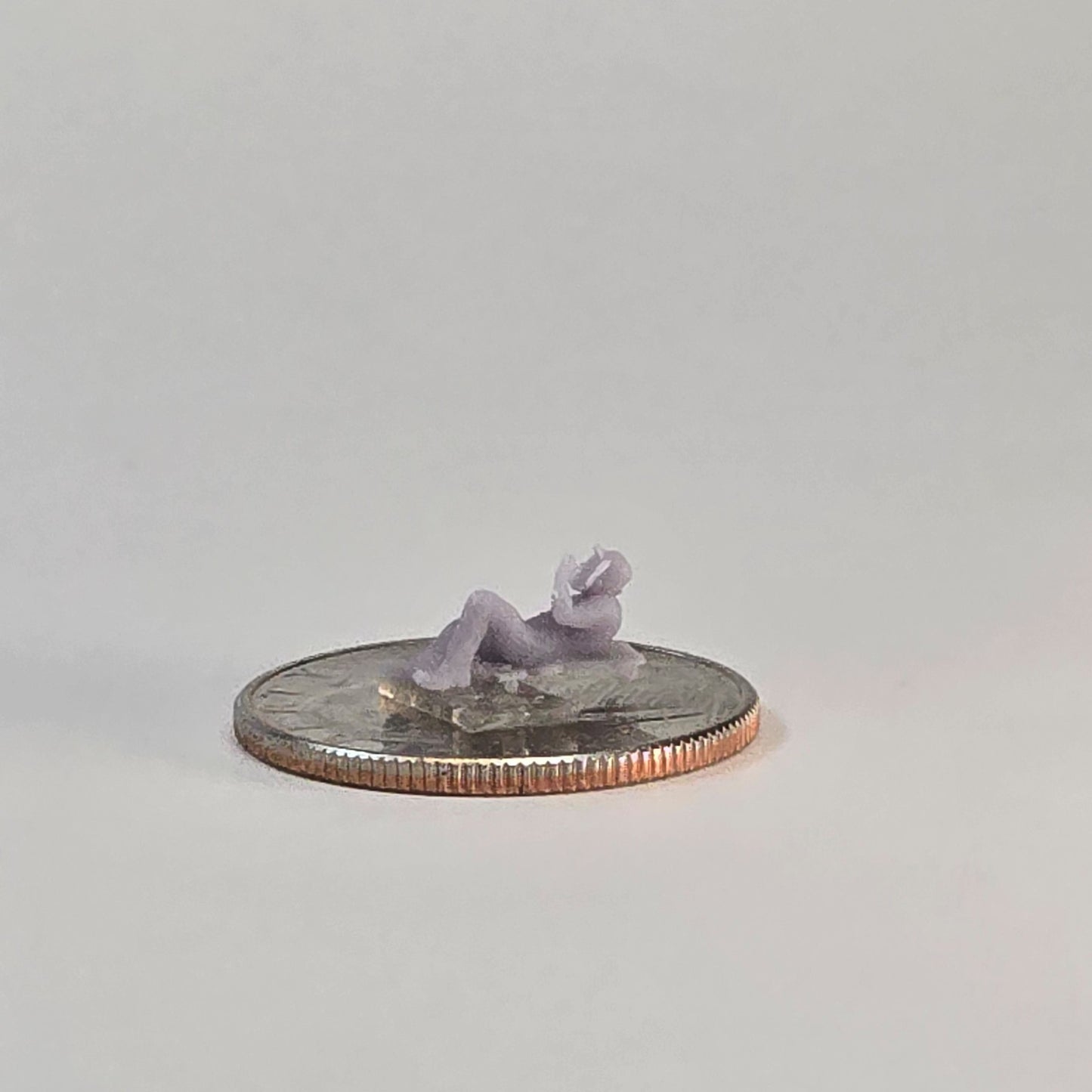 N Scale 12mm Mechanic Laying with Tool – Unpainted Garage or Train Scene Figure