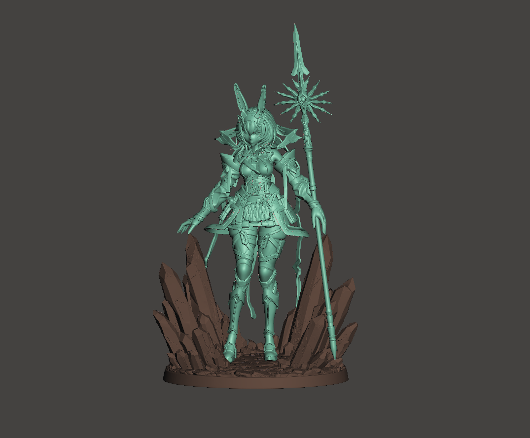 Desk Mate Collectible – Aveywenna Crystal Warden – Made-to-Order 90mm Resin Figure