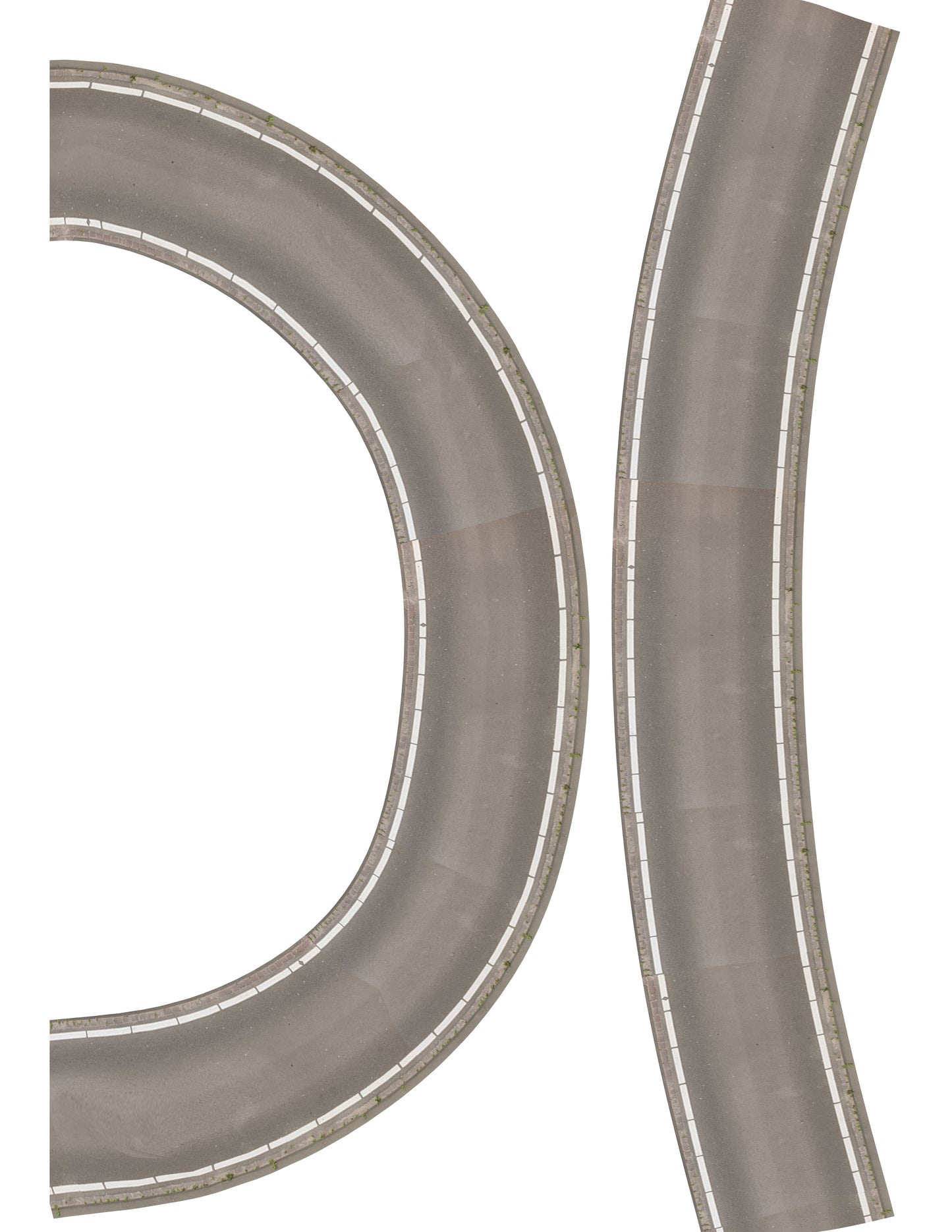 N Scale Curbs & Road Beds – Seamless Wallpaper Texture (1:160)  Digital Instant Download | PNG | 8.5" × 11"