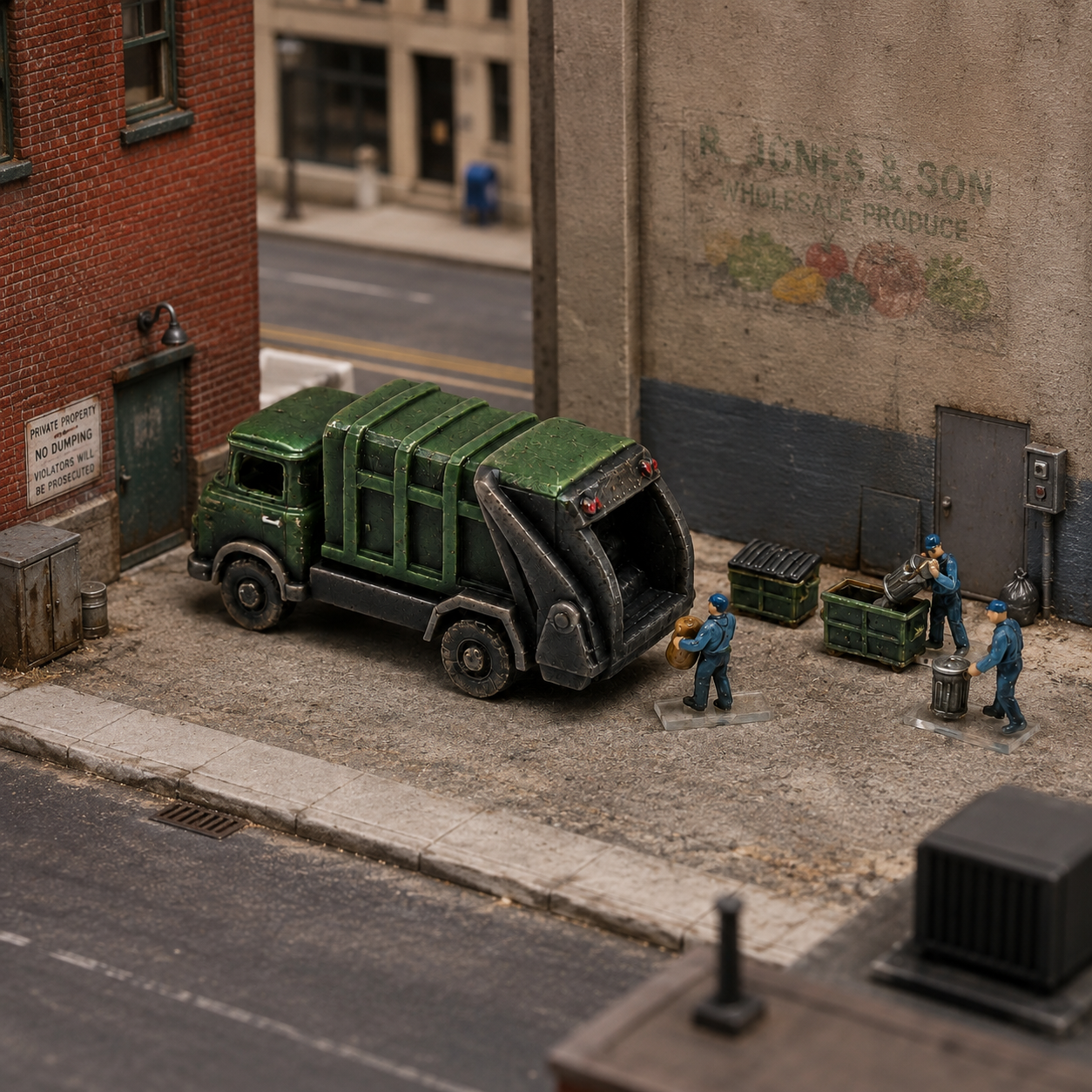 1960s Garbage Truck & Sanitation Crew Story Set – N Scale – Unpainted