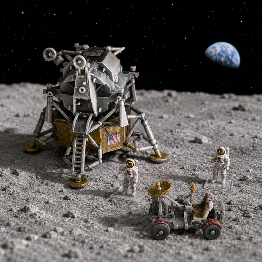 Unpainted N Scale Moon Landing Story Set – Lunar Module, Lunar Rover & Astronauts