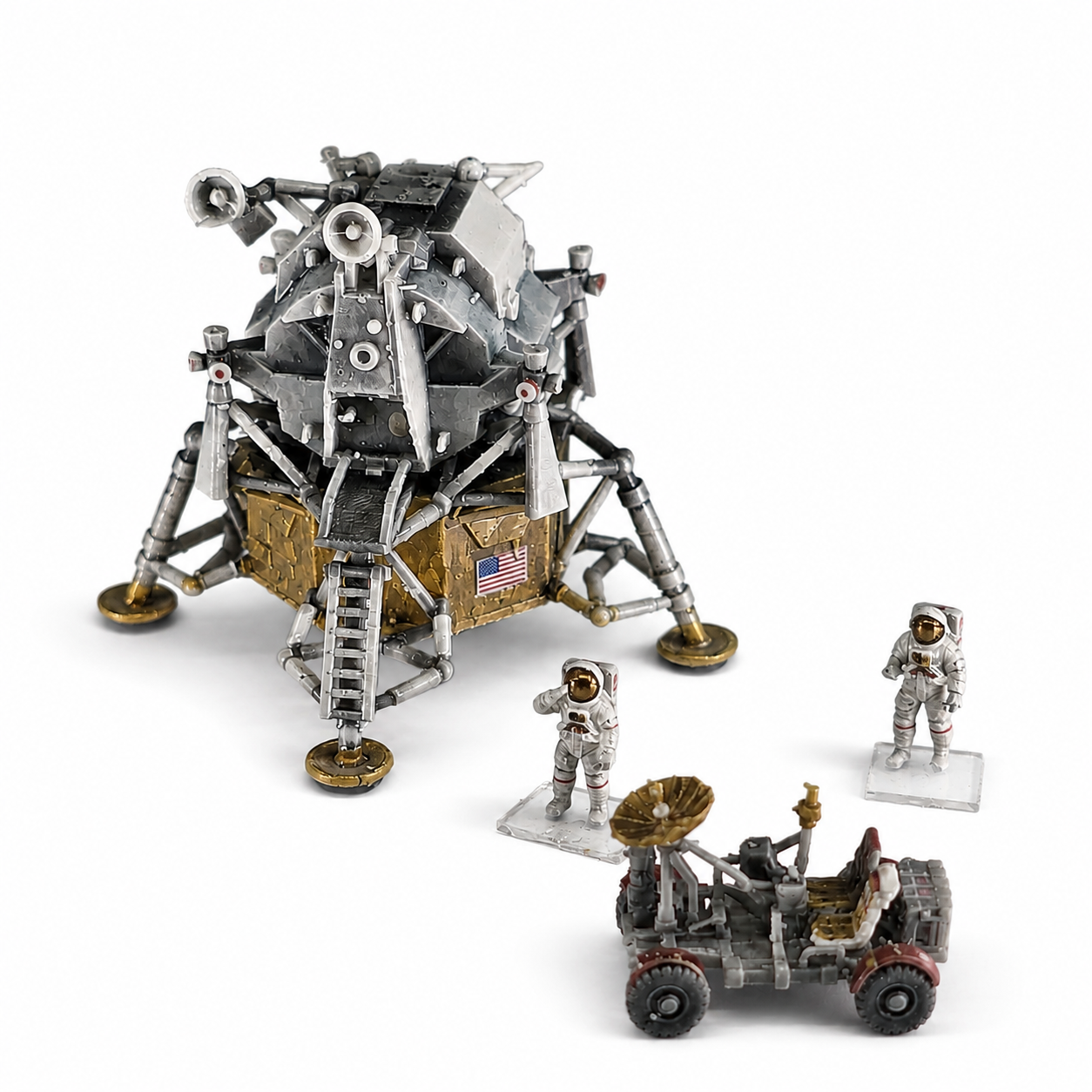 Unpainted N Scale Moon Landing Story Set – Lunar Module, Lunar Rover & Astronauts