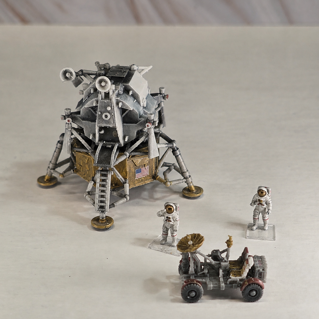 Unpainted N Scale Moon Landing Story Set – Lunar Module, Lunar Rover & Astronauts