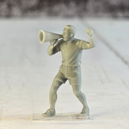 28mm scale Resin Printed Megaphone Cheerleader – Diorama, doll houses, scale modelers, camera props, scene building