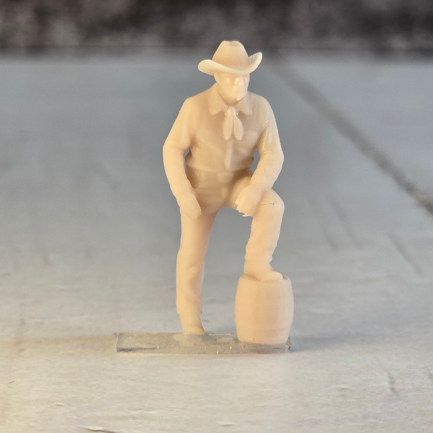 28mm scale Resin Printed "Barrel Breaker" – Cowboy Diorama, doll houses, scale modelers, camera props, scene building