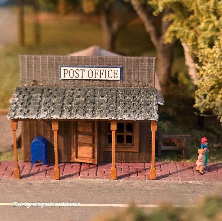 N Scale Post Office Building Kit – 3D Printed Unpainted Structure | Dioramas, Model Trains, Dollhouses