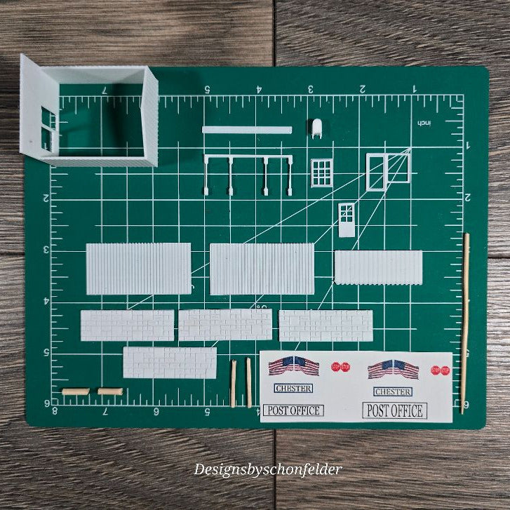 N Scale Post Office Building Kit – 3D Printed Unpainted Structure | Dioramas, Model Trains, Dollhouses