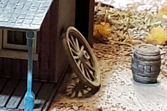 HO Scale Wagon Wheels Set (5)  1:87 1800s Style, 3D Printed for Dioramas, Westerns, Dollhouses, Wargaming, Trains  Unpainted