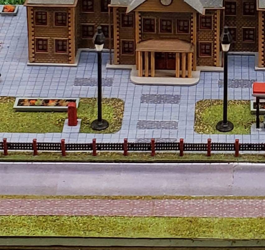 Instant Download N scale Curbs and Road beds wallpaper-8 1/2" x 11 PDF Seamless texture for Dollhouse, Dioramas, Model Trains, gaming