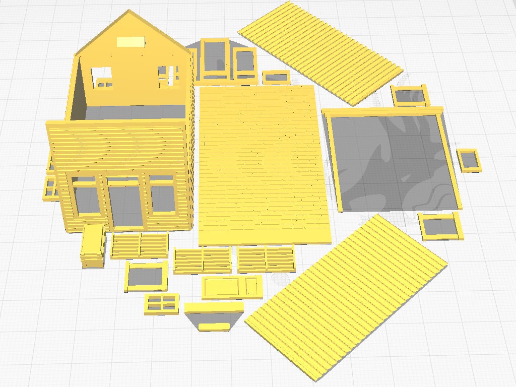 N Scale Undertaker Building Kit  3D Printed Old West Pioneer Model for Dioramas, Terrain, Mini Scenes, and Layouts  Unpainted PLA
