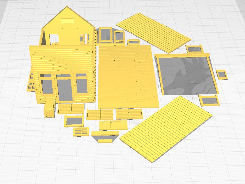 N scale Jailhouse - 3D printed  plastic model western Pioneer building Kit unpainted- with instructions - Dioramas - Terrain - Model trains