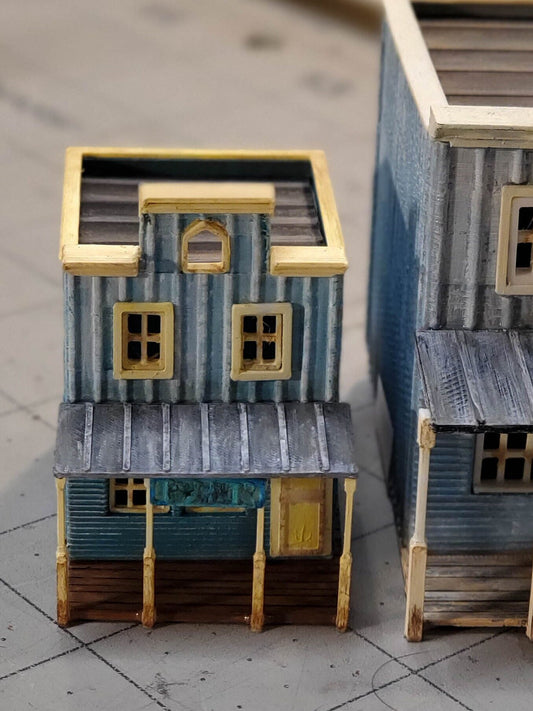 Z scale 3D printed  plastic model Old wild west Pioneer building Kit-Western BANK- UN painted kit with instructions - Dioramas - Terrain