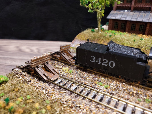 N Scale End-of-Line Train Bumper Stop  Unpainted Kit (Pack of 2) w/ Instructions for Dioramas, Layouts, T-Tracks & Displays