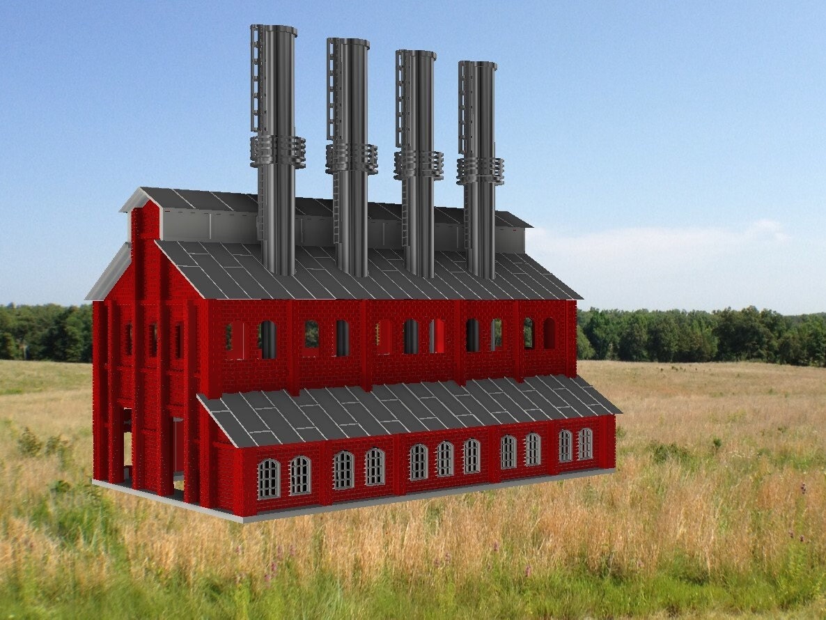 N Scale Power Plant Model Kit  3D Printed, Unpainted with Instructions