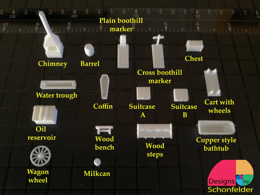 N Scale Old Western Ghost Town Sample Kit - Accessories - 3D Printed