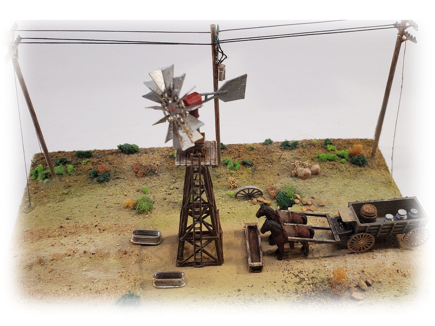 N scale Old Windmill kit 3D printed plastic model 1:160 with / instructions  Rotating blades trains-Dollhouse-Landscapes-Miniatures.
