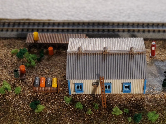 N Scale Unpainted Metal Building Kit  Wide Structure for Dioramas, Terrain & Layouts. Just Paint and Go! Great for Model Train Hobbyists