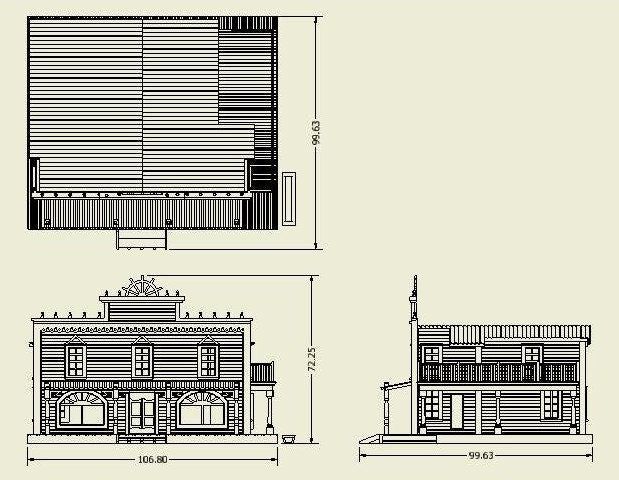 N scale 3D printed model Old Wild West  building Kit-SALOON- kit with instructions Unpainted - Dioramas - Terrain - Landscapes, scenery