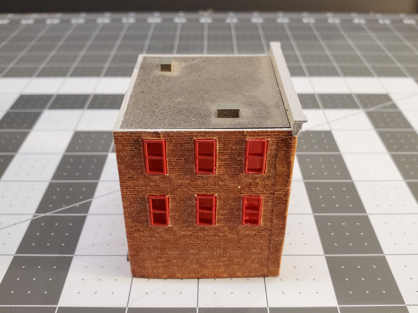 Ready-Built N scale Built up structure Old City hotel building ready to install for your model train layout.