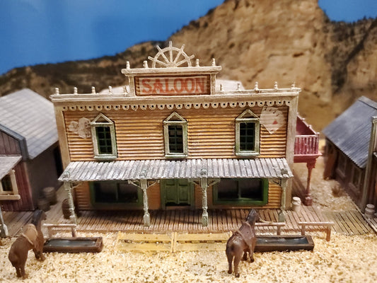 N scale 3D printed model Old Wild West  building Kit-SALOON- kit with instructions Unpainted - Dioramas - Terrain - Landscapes, scenery