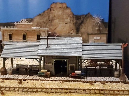 N Scale Old Western Train Depot Kit  3D Printed Pioneer-Style Building w/ Detailed Instructions for Dioramas, Layouts & Mini Scenes