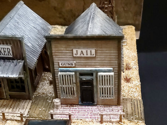 N scale Jailhouse - 3D printed  plastic model western Pioneer building Kit unpainted- with instructions - Dioramas - Terrain - Model trains