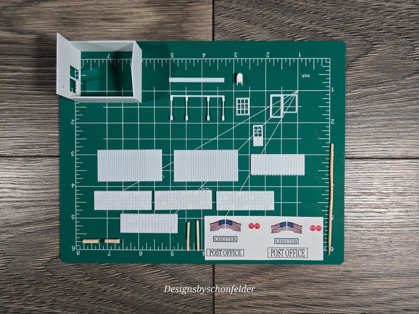 N Scale 3D printed plastic model with instructions Unpainted Post office building kit,  for dioramas, dollhouses, model trains.