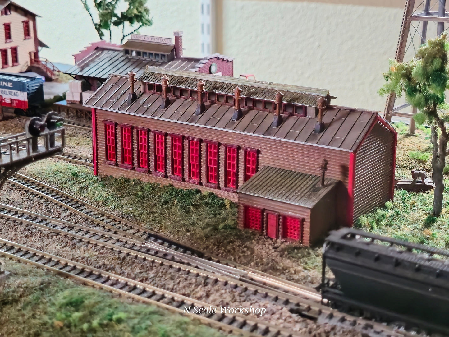 N Scale 3D-printed model kit Single Engine house with instructions unpainted. Perfect for dioramas, dollhouses, & model trains.