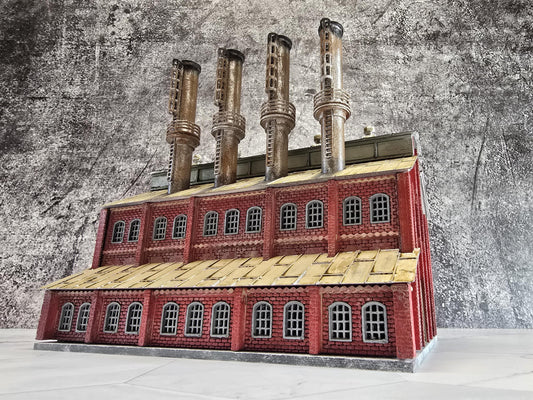 N Scale Ready Built Power Plant  Building Model Railroad Layouts - with Lights, Handcrafted Detailing, Dioramas, Desktop display