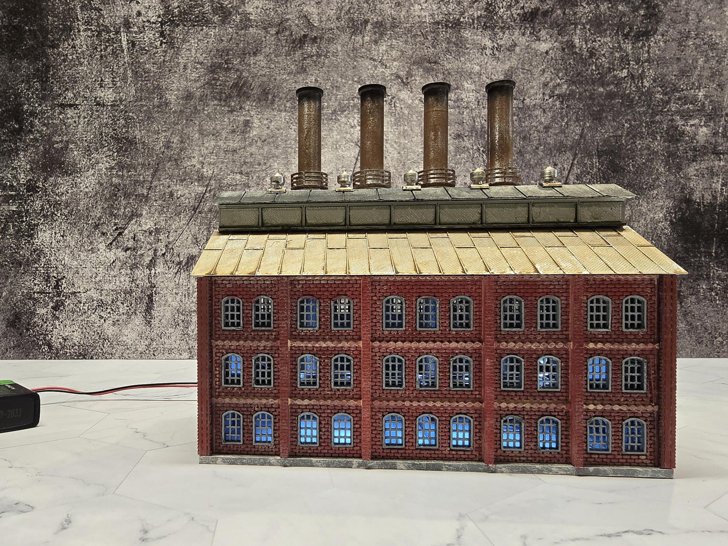 N Scale Ready Built Power Plant  Building Model Railroad Layouts - with Lights, Handcrafted Detailing, Dioramas, Desktop display
