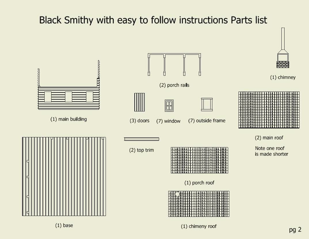 N scale 3D printed Pioneer building Kit - BLACKSMITHY - UN painted with instructions. Great for Dioramas, Terrain miniatures, Model trains.