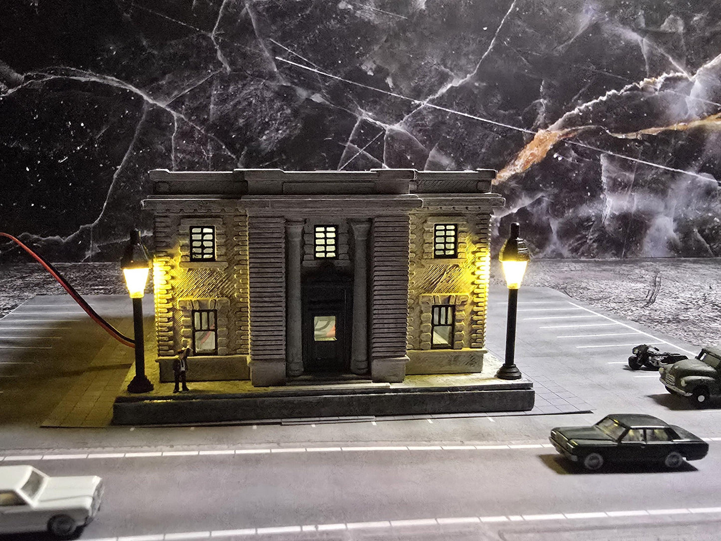 N Scale historic Meriden post office kit  detailed RR model for dioramas, layouts, or desktop display. No lights included.