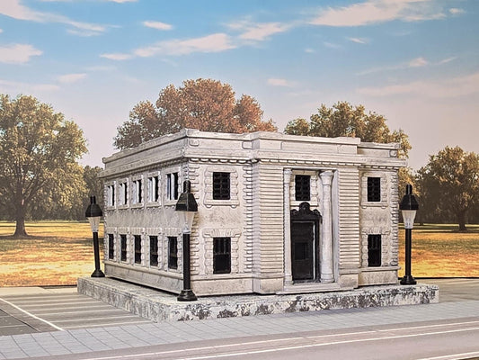 N Scale historic Meriden post office kit  detailed RR model for dioramas, layouts, or desktop display. No lights included.