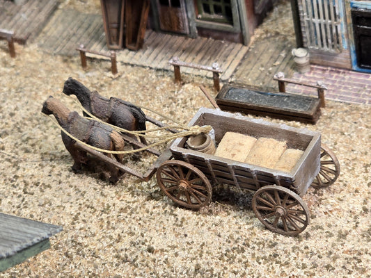 N Scale New detailed  Western Horse and Cart  Resin Printed, Fully Assembled, Unpainted  Perfect for Dioramas, Trains, or Dollhouses
