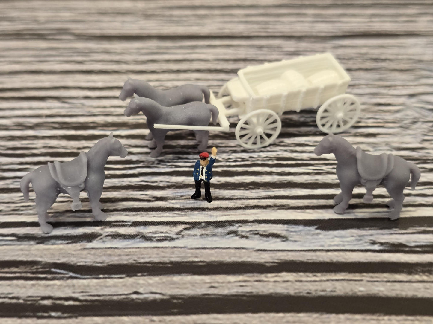 N Scale New detailed  Western Horse and Cart  Resin Printed, Fully Assembled, Unpainted  Perfect for Dioramas, Trains, or Dollhouses