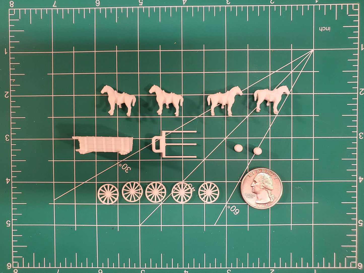 N scale Western horse and Cart - plastic model Old western Pioneer - kit UN PAINTED - Dioramas- Terrain - Model -Doll house -